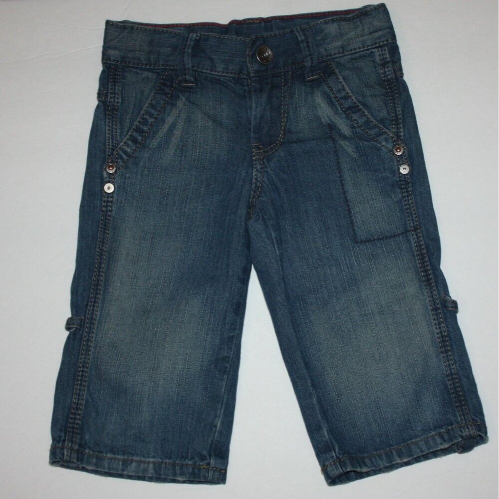 Mexx Boy's Blue Denim Jean Long Clamdigger Shorts size 4